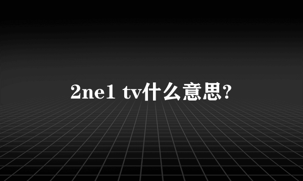 2ne1 tv什么意思?