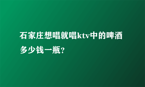 石家庄想唱就唱ktv中的啤酒多少钱一瓶？