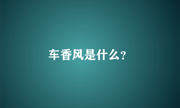 车香风是什么？