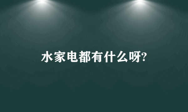 水家电都有什么呀?