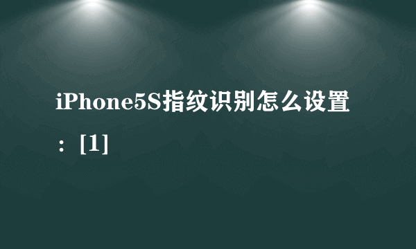 iPhone5S指纹识别怎么设置：[1]