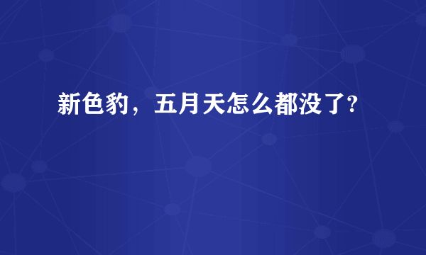 新色豹，五月天怎么都没了?