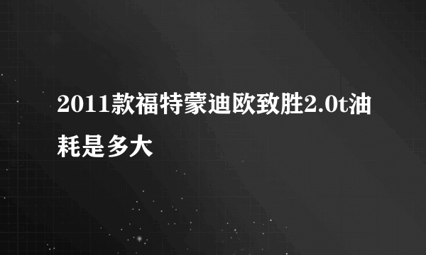 2011款福特蒙迪欧致胜2.0t油耗是多大