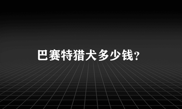 巴赛特猎犬多少钱？