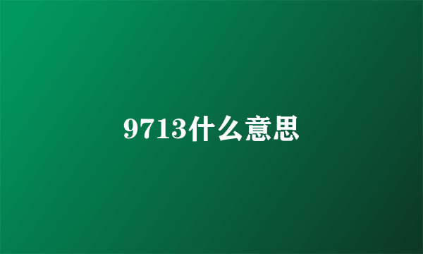 9713什么意思