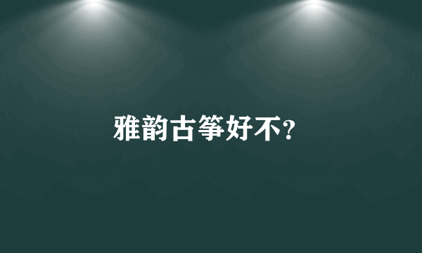 雅韵古筝好不？