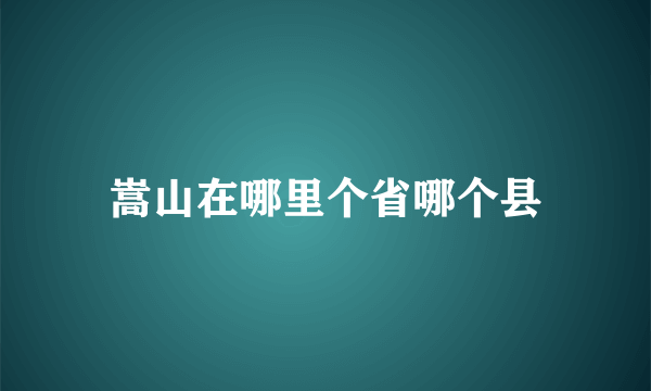 嵩山在哪里个省哪个县