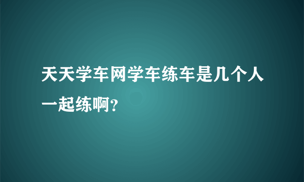 天天学车网学车练车是几个人一起练啊？