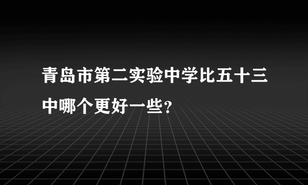 青岛市第二实验中学比五十三中哪个更好一些？