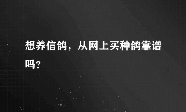 想养信鸽，从网上买种鸽靠谱吗？