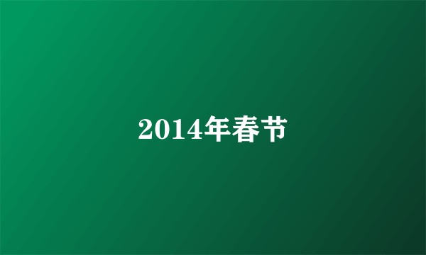 2014年春节