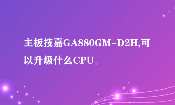 主板技嘉GA880GM-D2H,可以升级什么CPU。