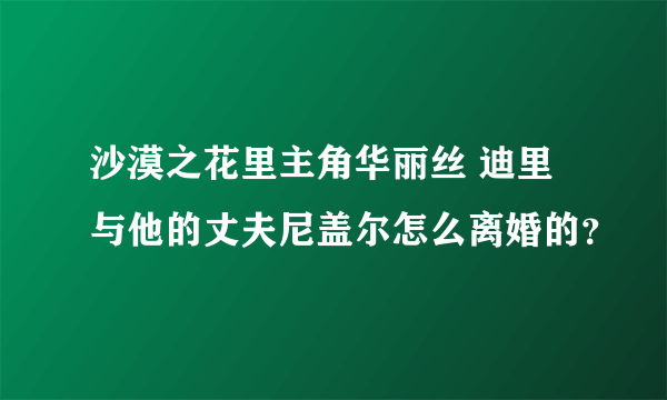 沙漠之花里主角华丽丝 迪里与他的丈夫尼盖尔怎么离婚的？