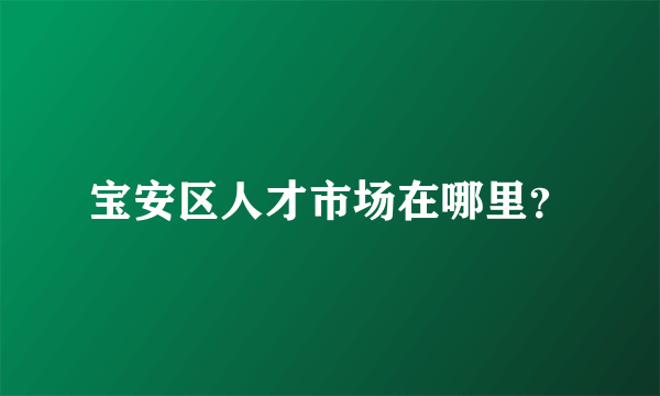 宝安区人才市场在哪里？