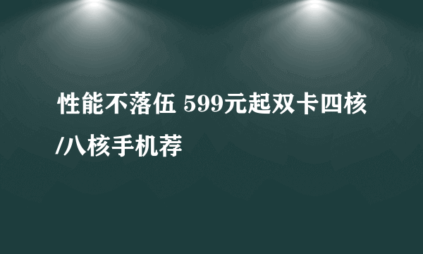 性能不落伍 599元起双卡四核/八核手机荐