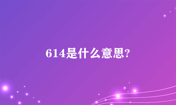 614是什么意思?