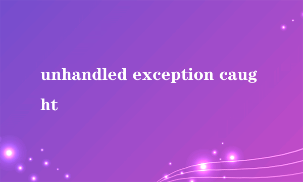 unhandled exception caught