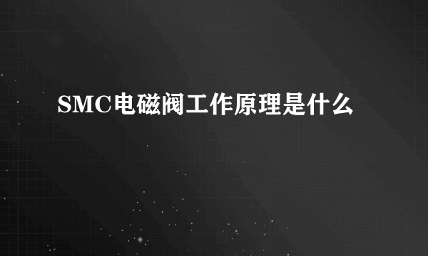 SMC电磁阀工作原理是什么