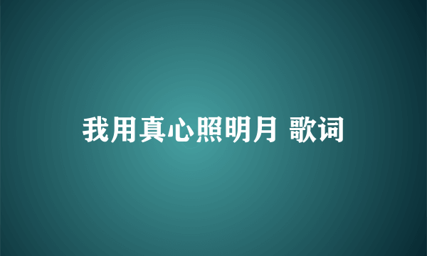 我用真心照明月 歌词