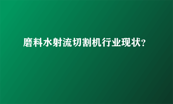 磨料水射流切割机行业现状？