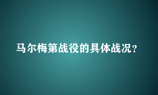 马尔梅第战役的具体战况？