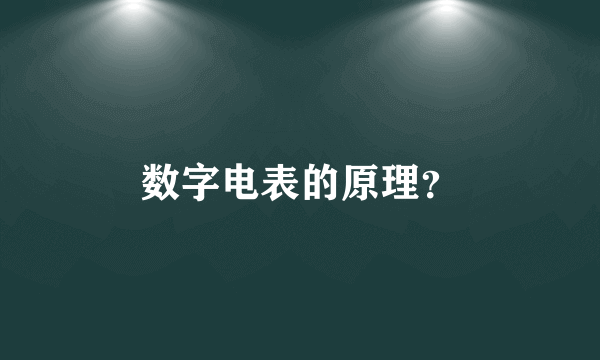 数字电表的原理？