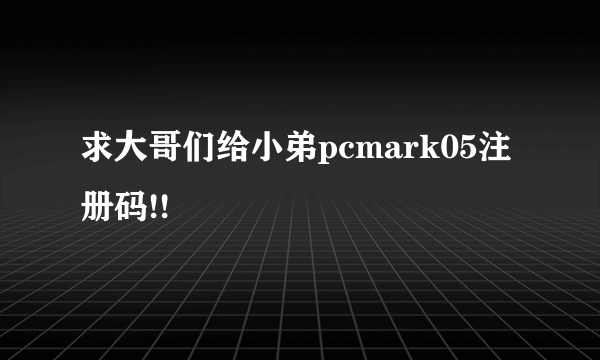 求大哥们给小弟pcmark05注册码!!