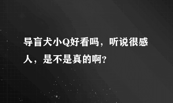 导盲犬小Q好看吗，听说很感人，是不是真的啊？