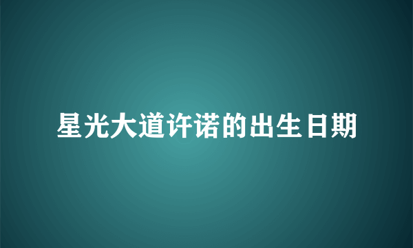 星光大道许诺的出生日期