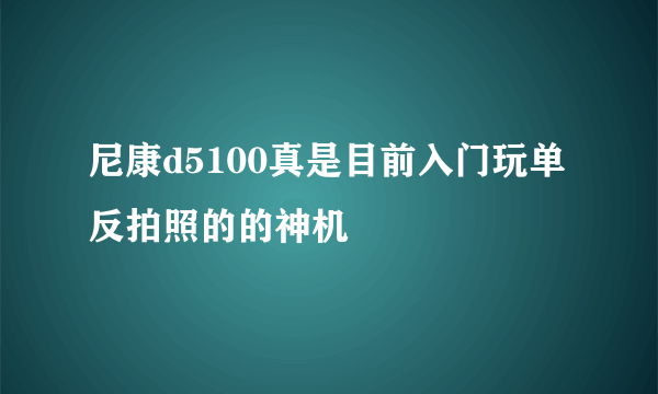 尼康d5100真是目前入门玩单反拍照的的神机