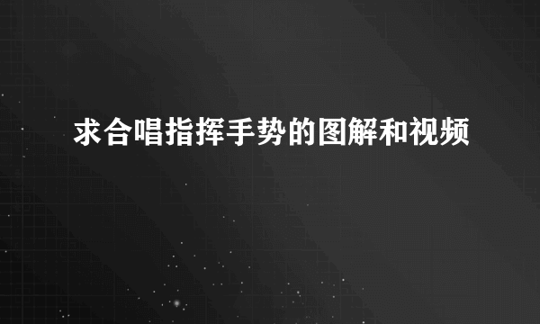 求合唱指挥手势的图解和视频