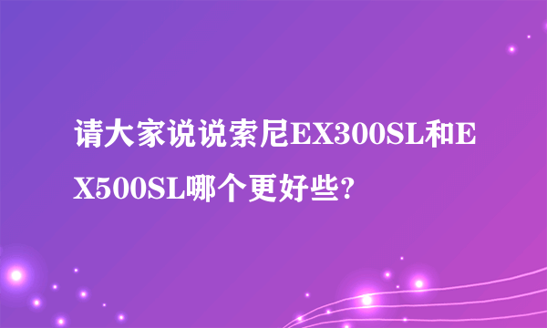 请大家说说索尼EX300SL和EX500SL哪个更好些?