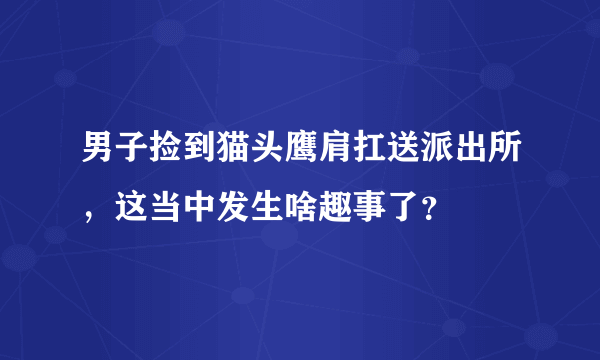 男子捡到猫头鹰肩扛送派出所，这当中发生啥趣事了？