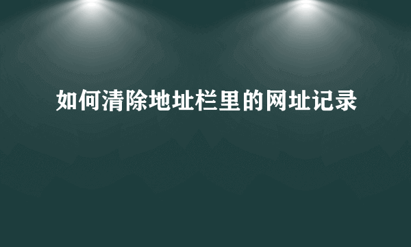 如何清除地址栏里的网址记录