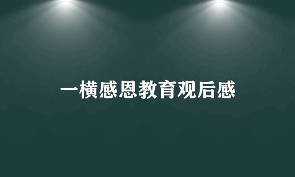 一横感恩教育观后感