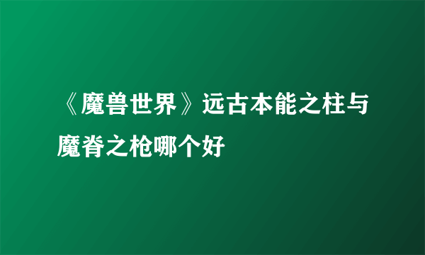 《魔兽世界》远古本能之柱与魔脊之枪哪个好