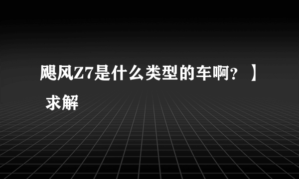 飓风Z7是什么类型的车啊？】 求解