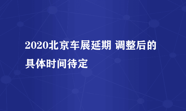 2020北京车展延期 调整后的具体时间待定