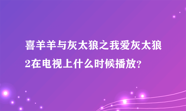 喜羊羊与灰太狼之我爱灰太狼2在电视上什么时候播放？