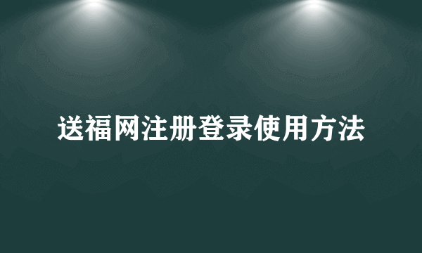 送福网注册登录使用方法