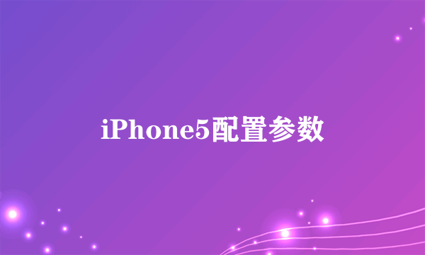 iPhone5配置参数