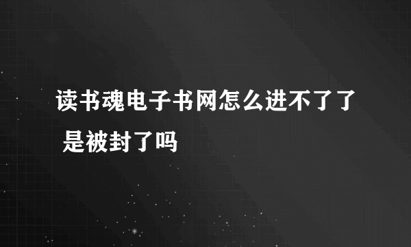 读书魂电子书网怎么进不了了 是被封了吗