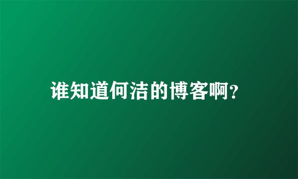 谁知道何洁的博客啊？