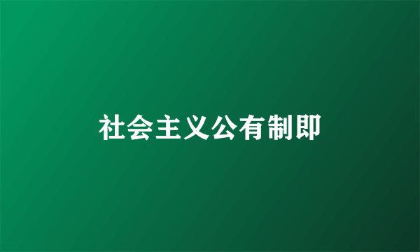 社会主义公有制即