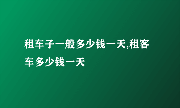 租车子一般多少钱一天,租客车多少钱一天