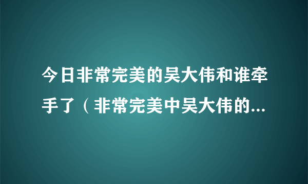 今日非常完美的吴大伟和谁牵手了（非常完美中吴大伟的表白词是什么）