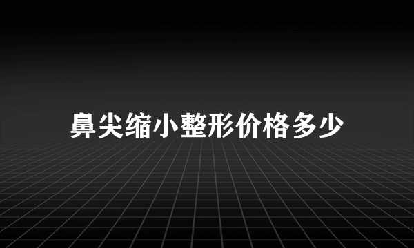 鼻尖缩小整形价格多少