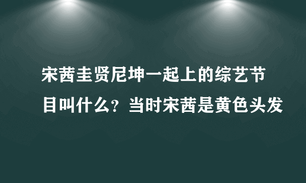 宋茜圭贤尼坤一起上的综艺节目叫什么？当时宋茜是黄色头发