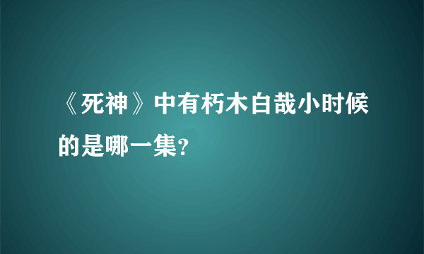 《死神》中有朽木白哉小时候的是哪一集？