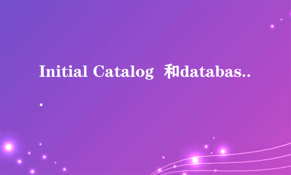 Initial Catalog  和database的区别